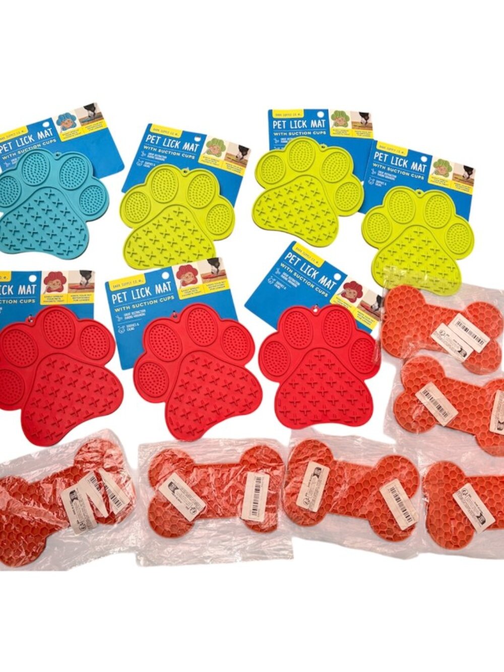 Bundle Bark Supply Lot 13 Dog Food 2 Lick Mats w/ Suction Cups 7X7" & 7X4" New